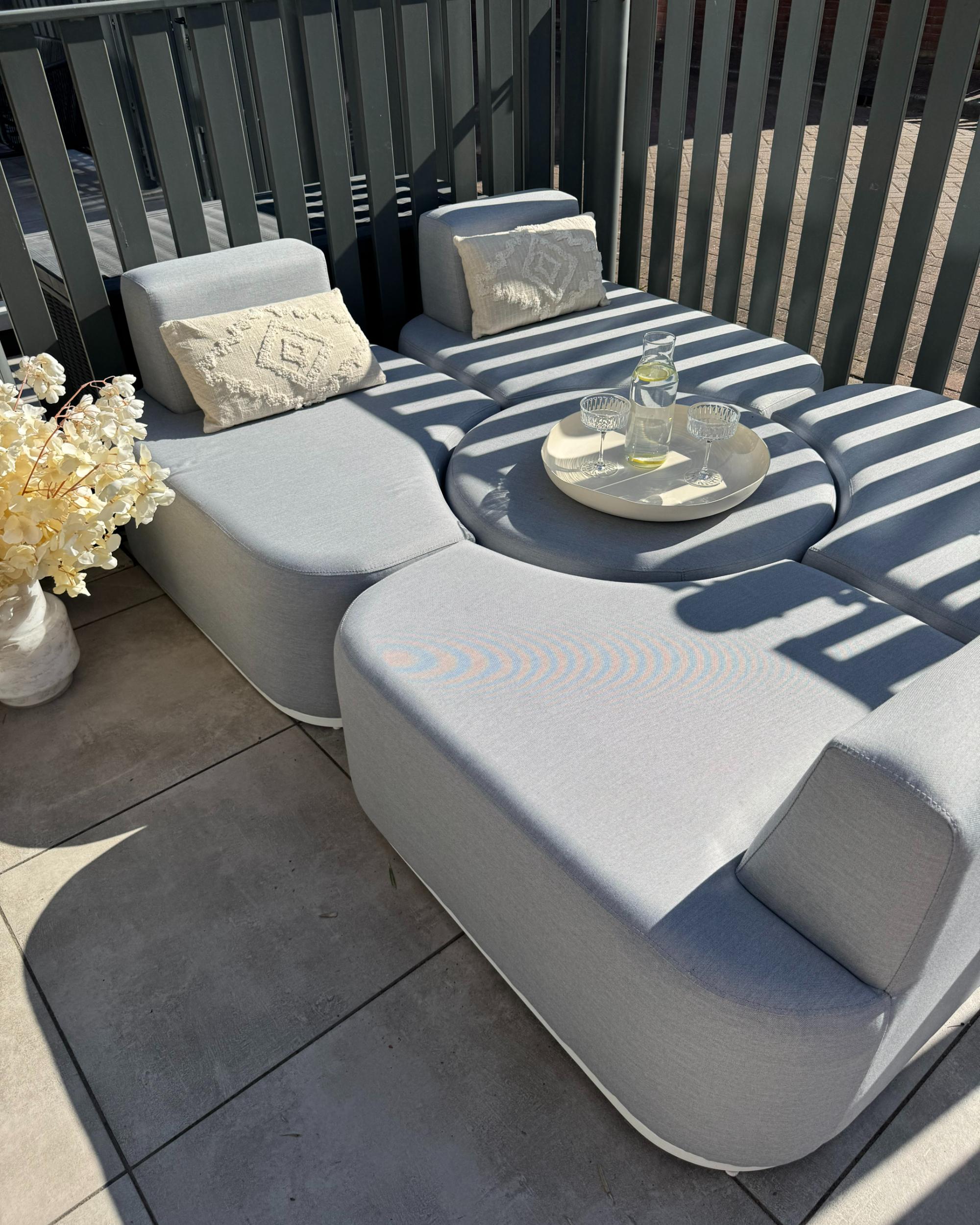 Loungeset met tafel 4-zits FABRO modulair Lichtgrijs