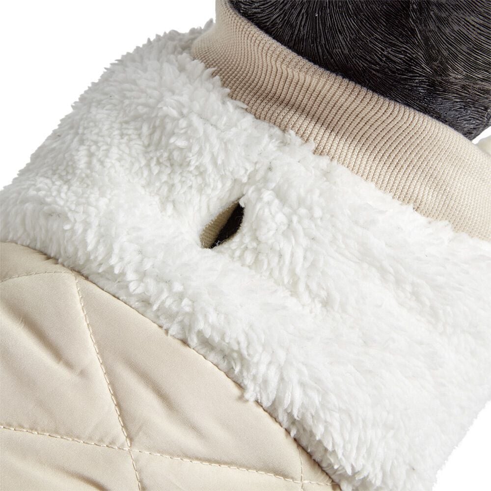 Veste pour chien dessus sherpa beige et blanc - Taille M