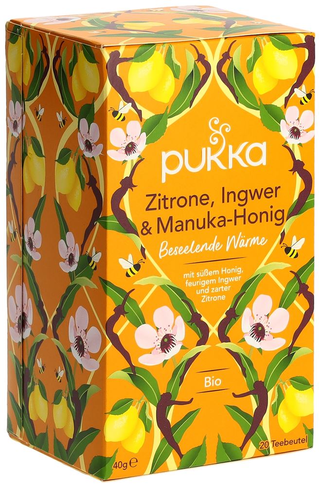PUKKA Zitrone Ingwer & Manuka-Honig Tee<br>20 Stück, Beutel, TEES, Bio