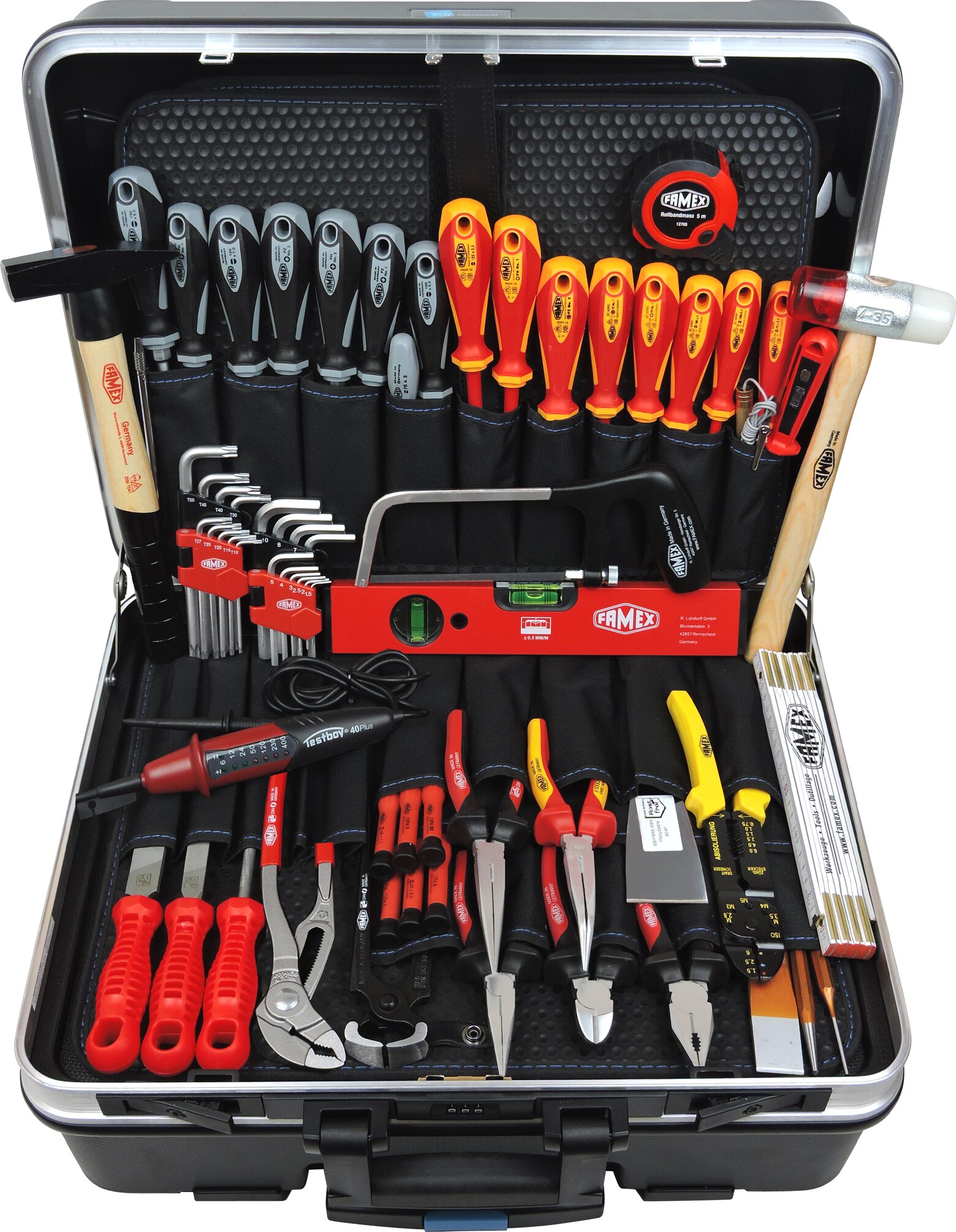 FAMEX 604-08 ABS Werkzeugtrolley mit hochwertigem Werkzeug Set - High-End Qualität - mit Steckschlüsselsatz