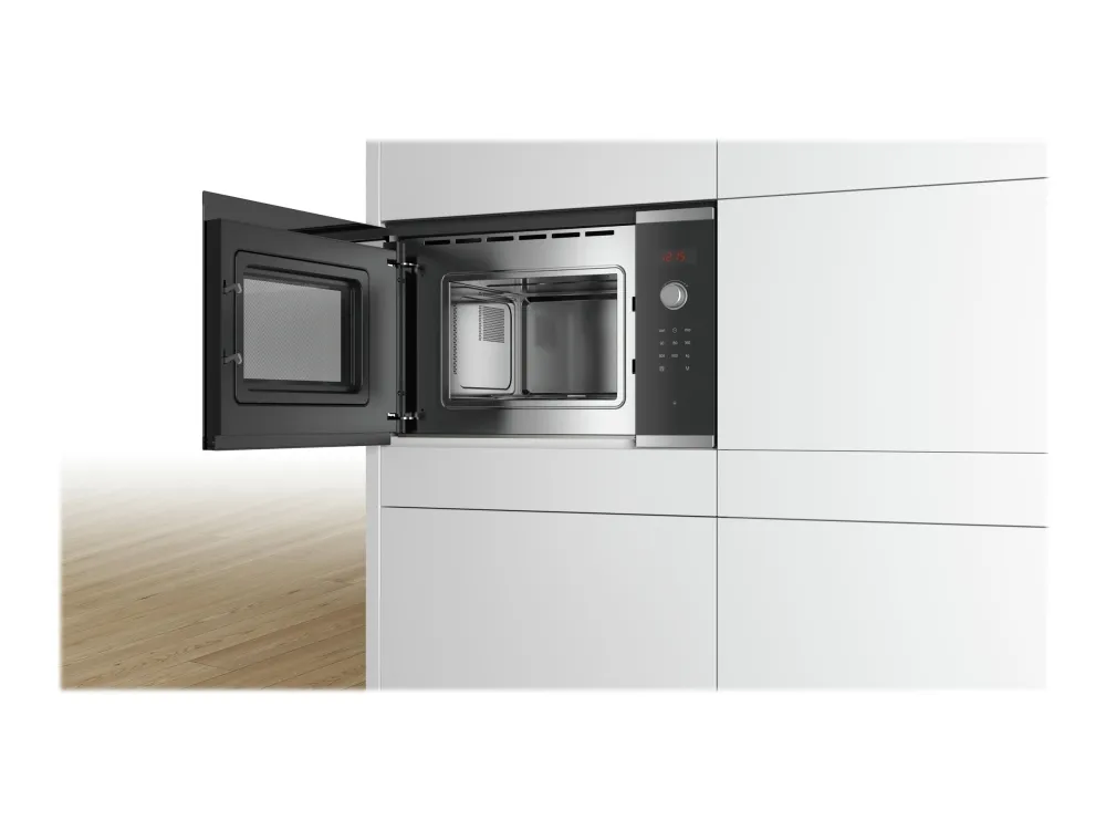Bosch Serie | 4 BFL523MS0 - Mikrobølgeovn - til indbygning - 20 liter - 800 W - rustfrit stål