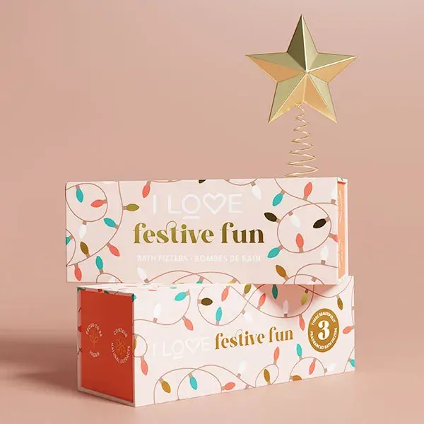 Eu AMO o conjunto de presente Festive Fun com 3 bombas de banho.