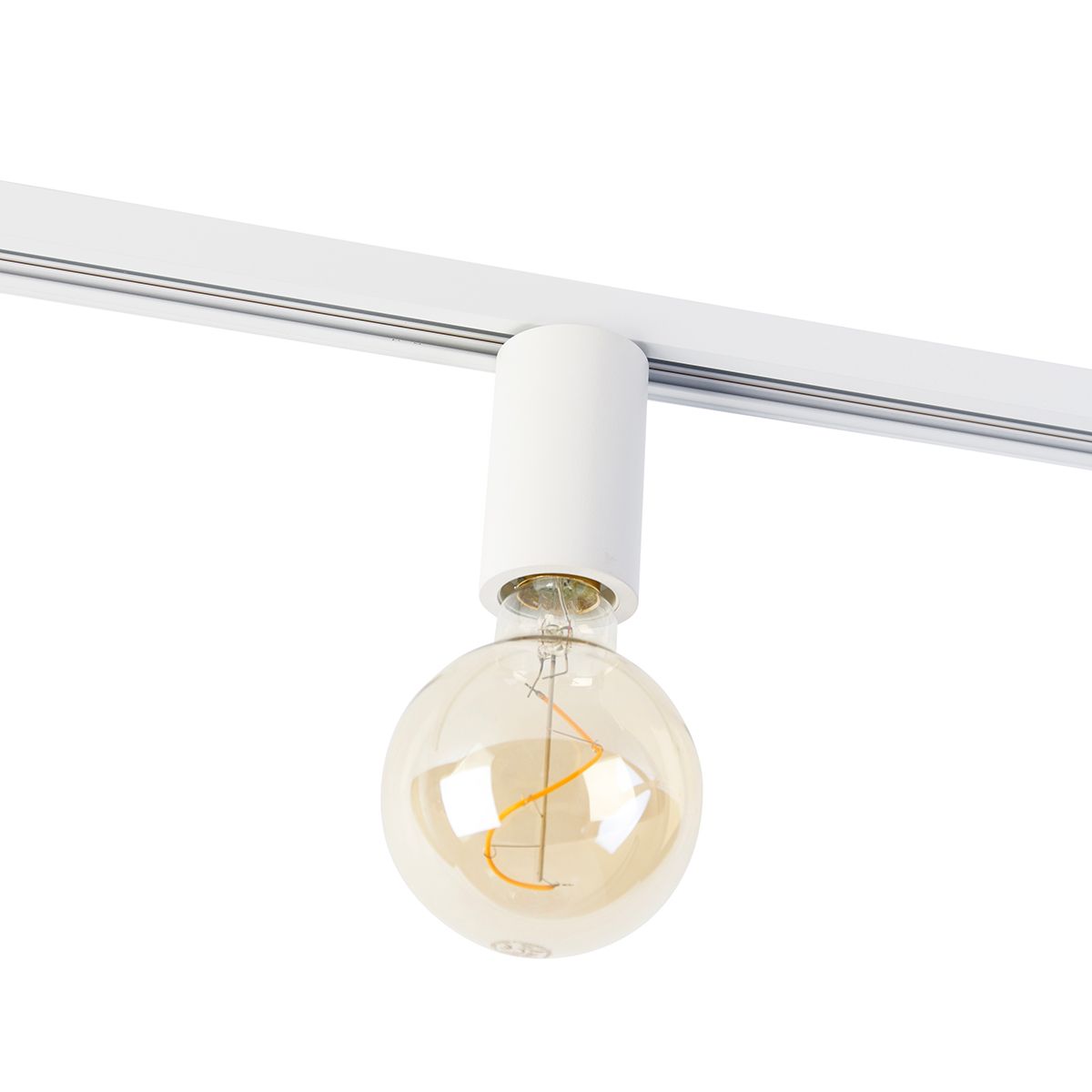 E27 fitting met rail ophanging voor 1-fase rail wit - Iconic Jeana