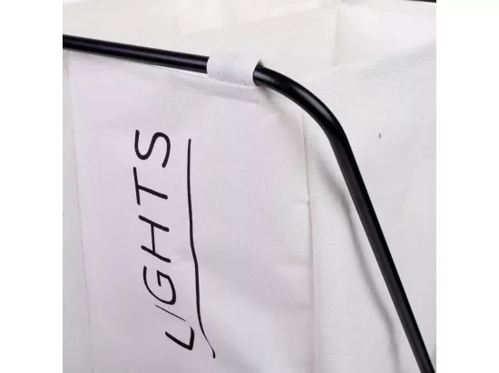 Panier à linge en métal et tissu 65.5x40x56
