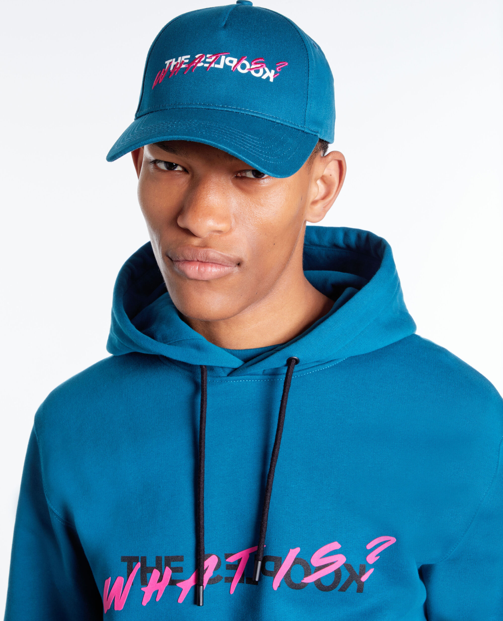 Sweatshirt What is bleu à capuche
