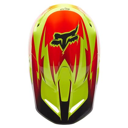 Casque cross Fox V1 STATK 2024 - Rouge / Jaune