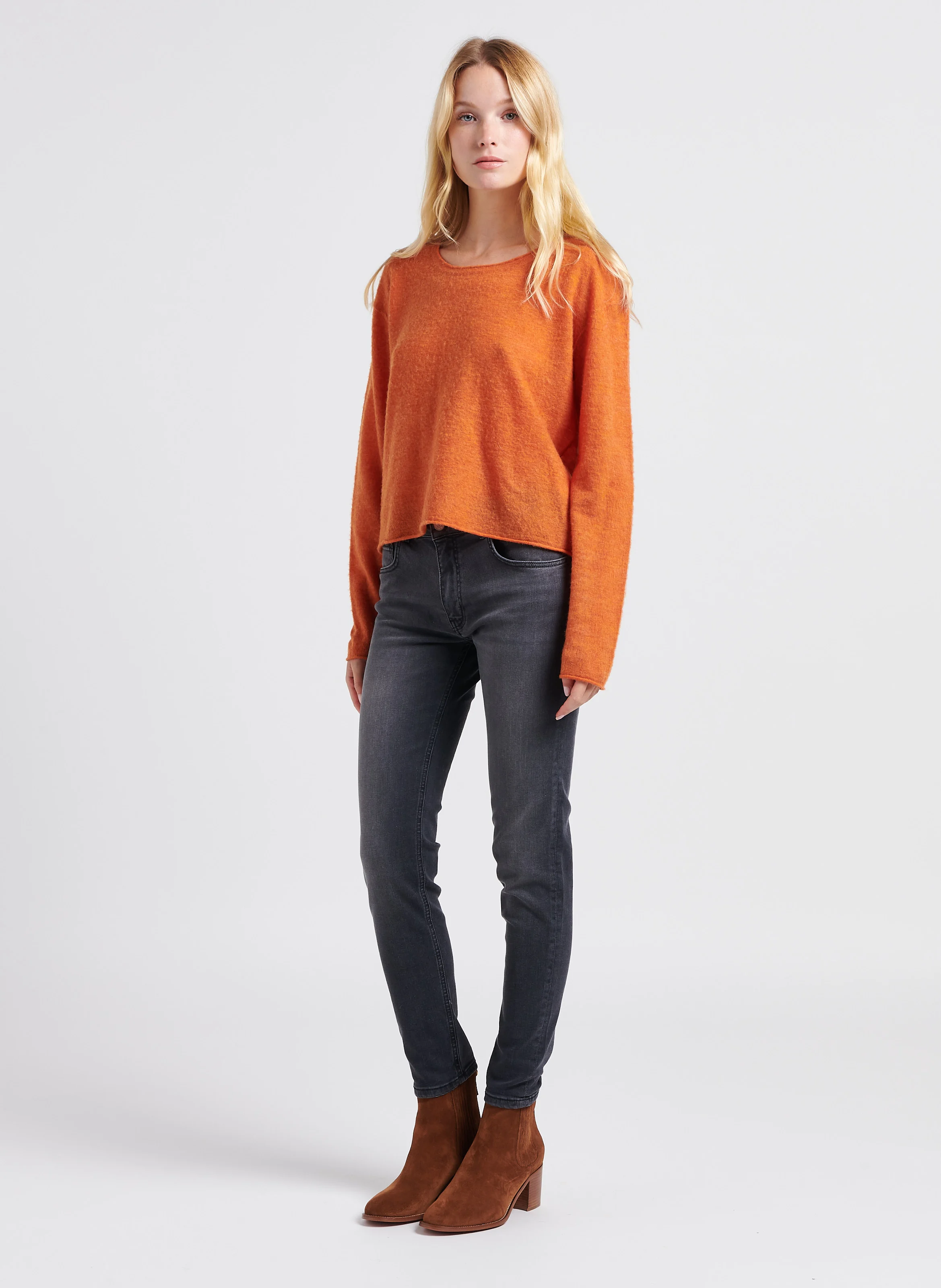 CECILIA - Bottines à talons en cuir | Marron