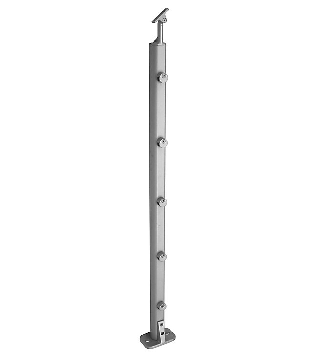Pack garde-corps Opalu argent pose à plat 2m