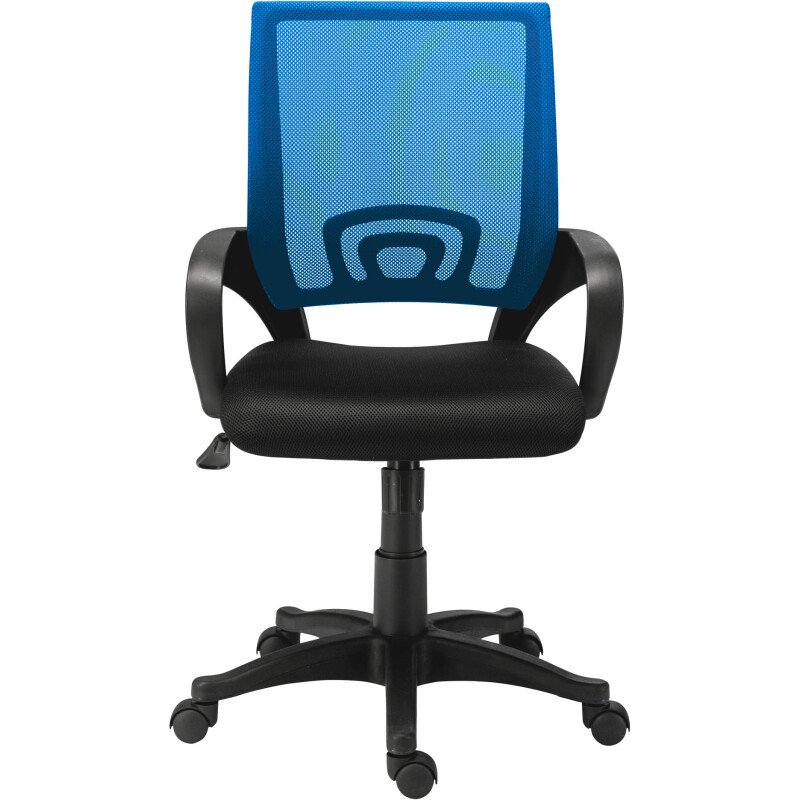 Chaise de bureau SPRING tissu et maille coloré - avec accoudoirs et soutien lombaire - Mécanisme Basculant centré - Pied noir