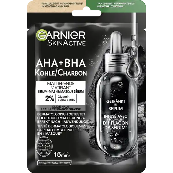 AHA + BHA Kohle Mattierende Serum-Tuchmaske