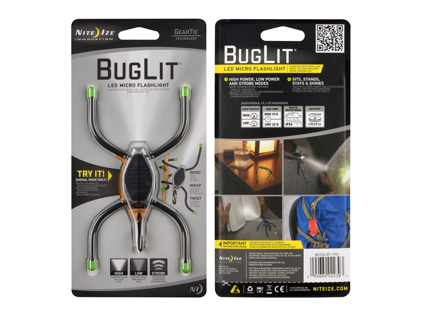 Nite Ize BugLit Zaklamp - Black