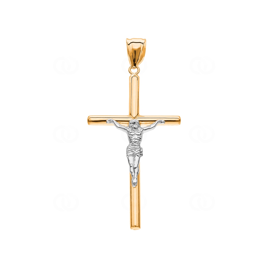 Anhänger 750/18 K Gelbgold Kreuz mit Jesus 50 x 27mm