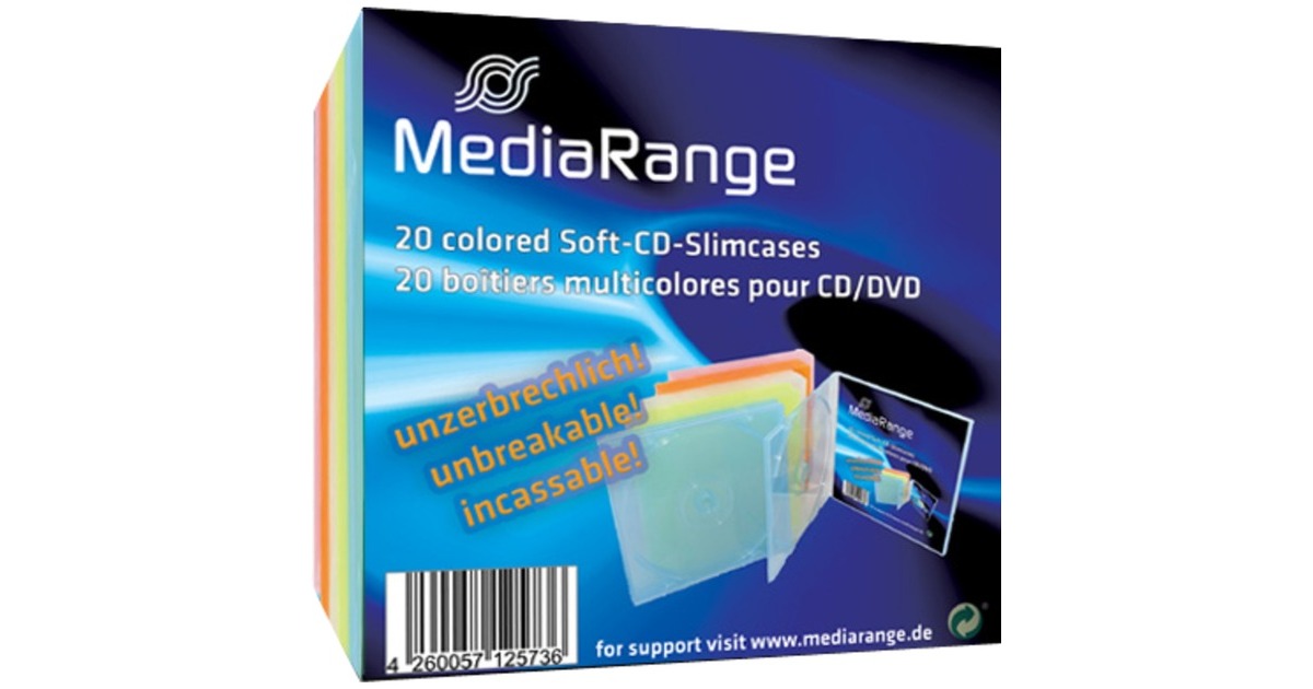 MediaRangeCD-Soft-Slimcase Color (5x4) sleeve  (Retail)