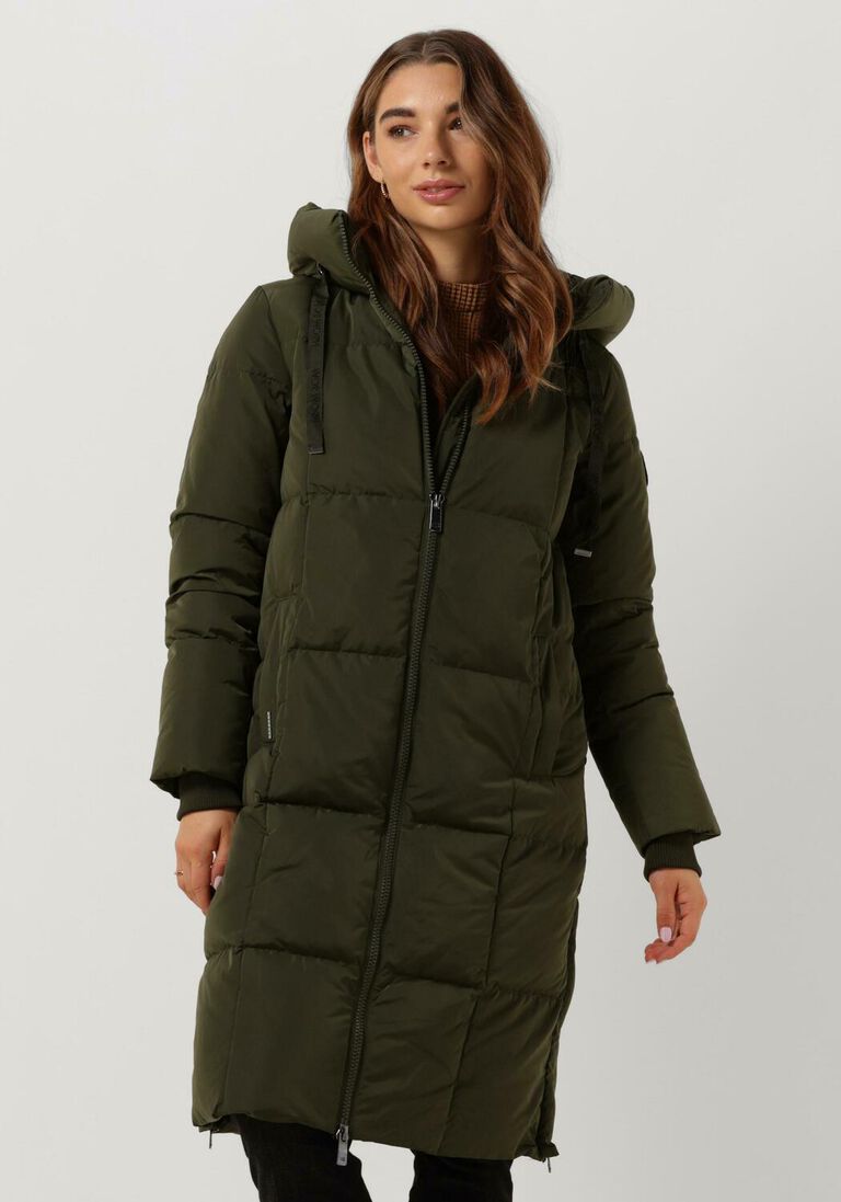MOS MOSH donkergroene mos mosh gewatteerde jas nova square down coat