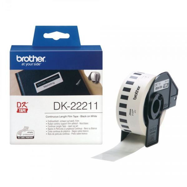Brother Fita de Película Contínua Autocolante Branco Impressora 29mmx15,24m