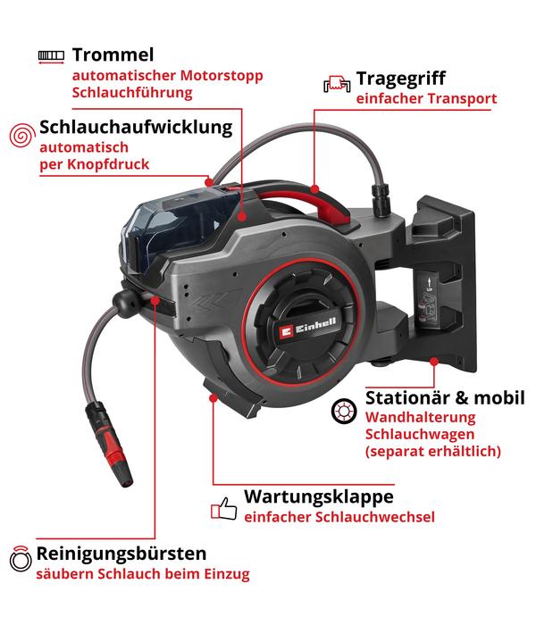 Einhell Akku-Schlauchtrommel GE-HR 18/30-1