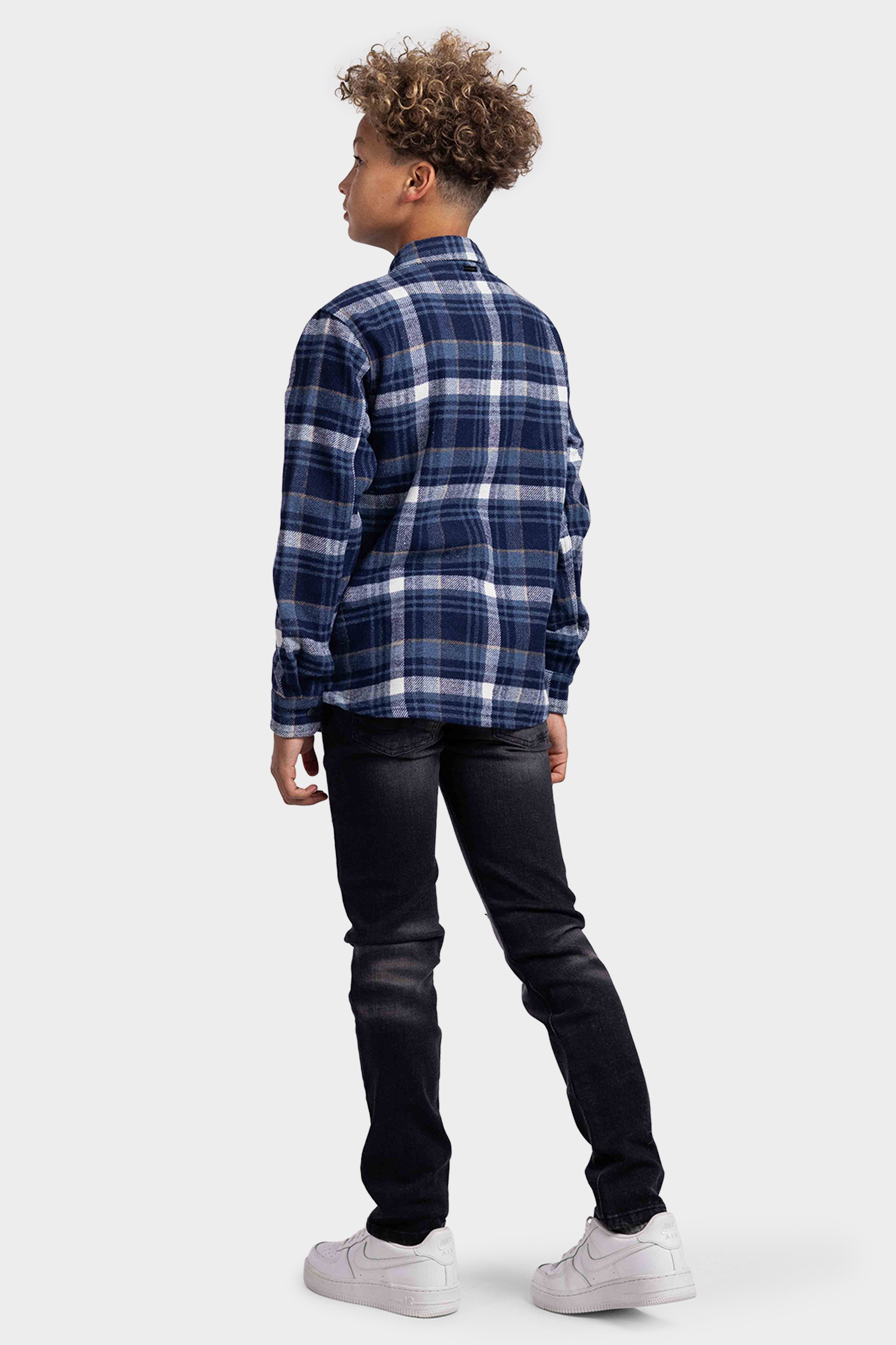 Ballin Amsterdam Checked Icon Logo Overhemd Kids Blauw