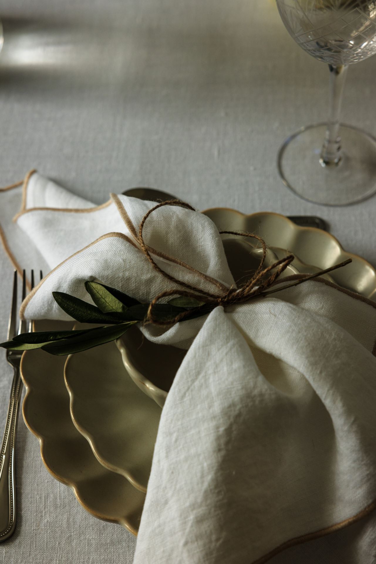 Linserviett beige - 47x47 cm