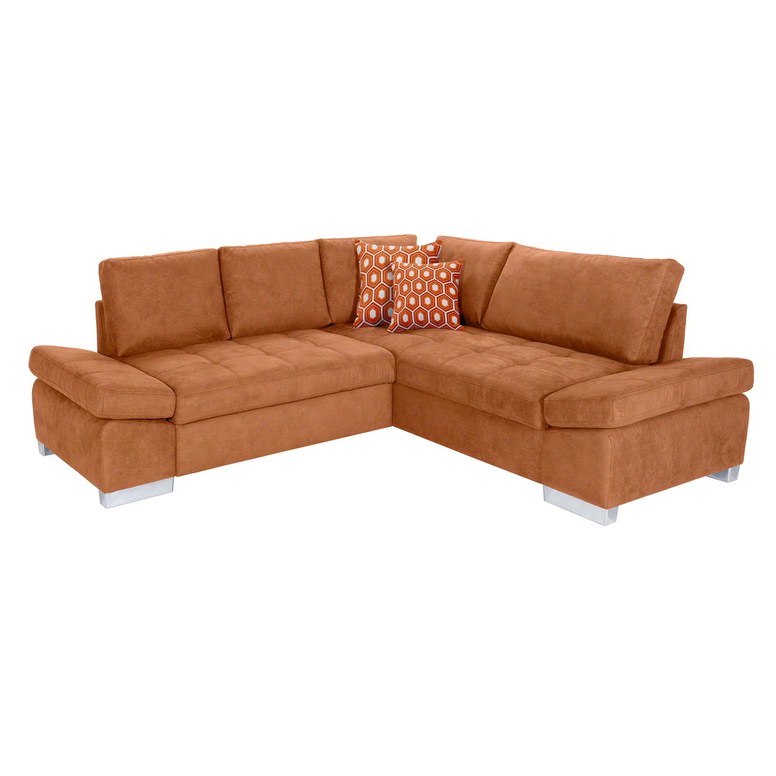 Ecksofa - cognac - Liegefunktion links