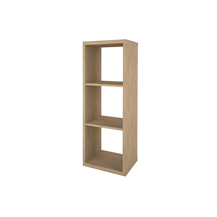 Étagère modulable 3 cubes avec 2 portes GoodHome Mixxit effet chêne