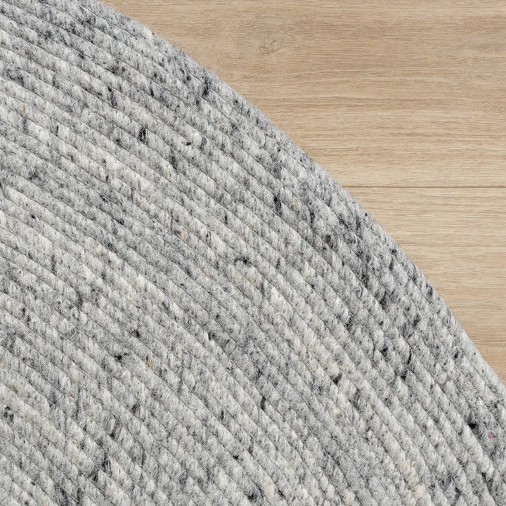 Rond wollen vloerkleed - Wise Grijs/Wit