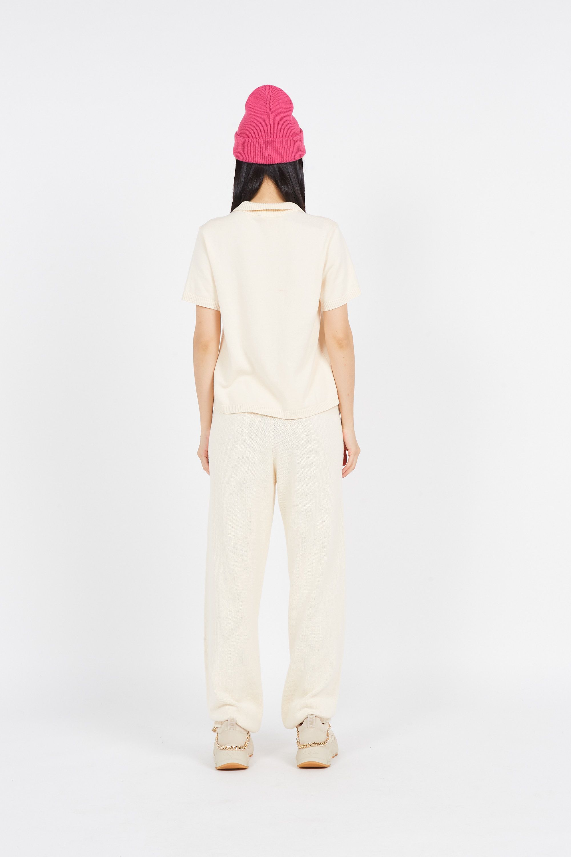 ADIDAS t-shirt KNIT OPEN POLO Beige