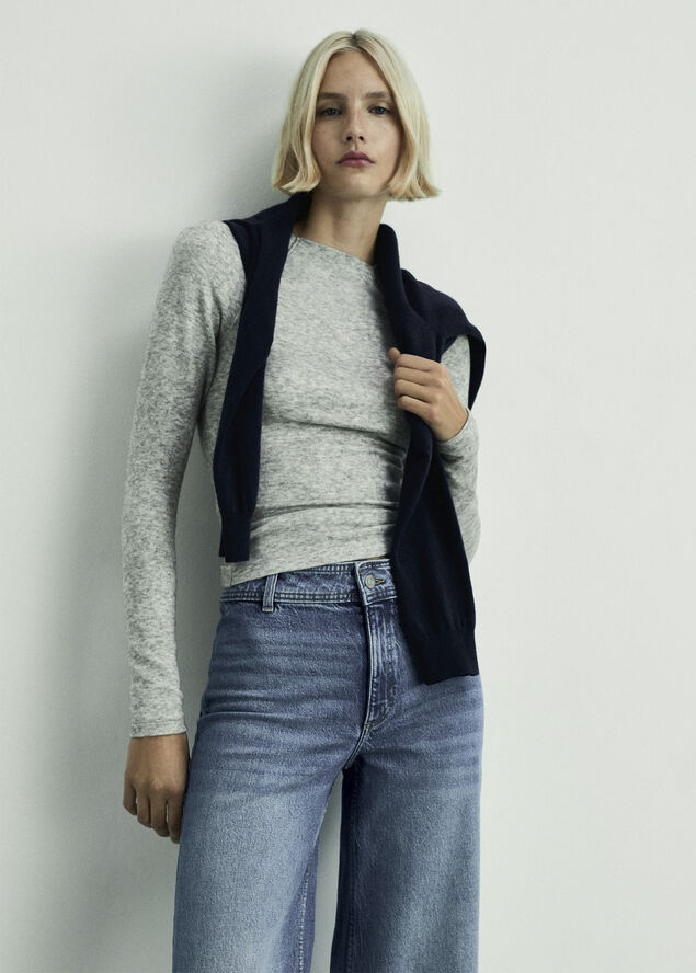 MANGO Catherin culotte high-rise jeans Open blue