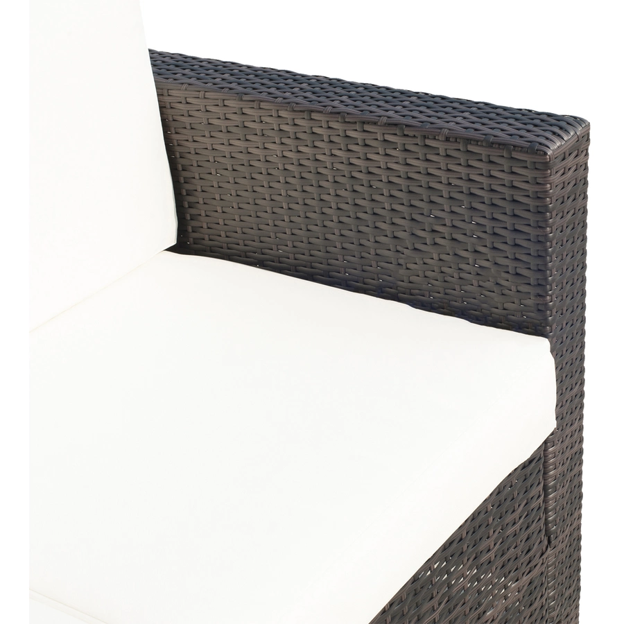Outsunny Rattan Sofa mit Sitzkissen braun, weiß
