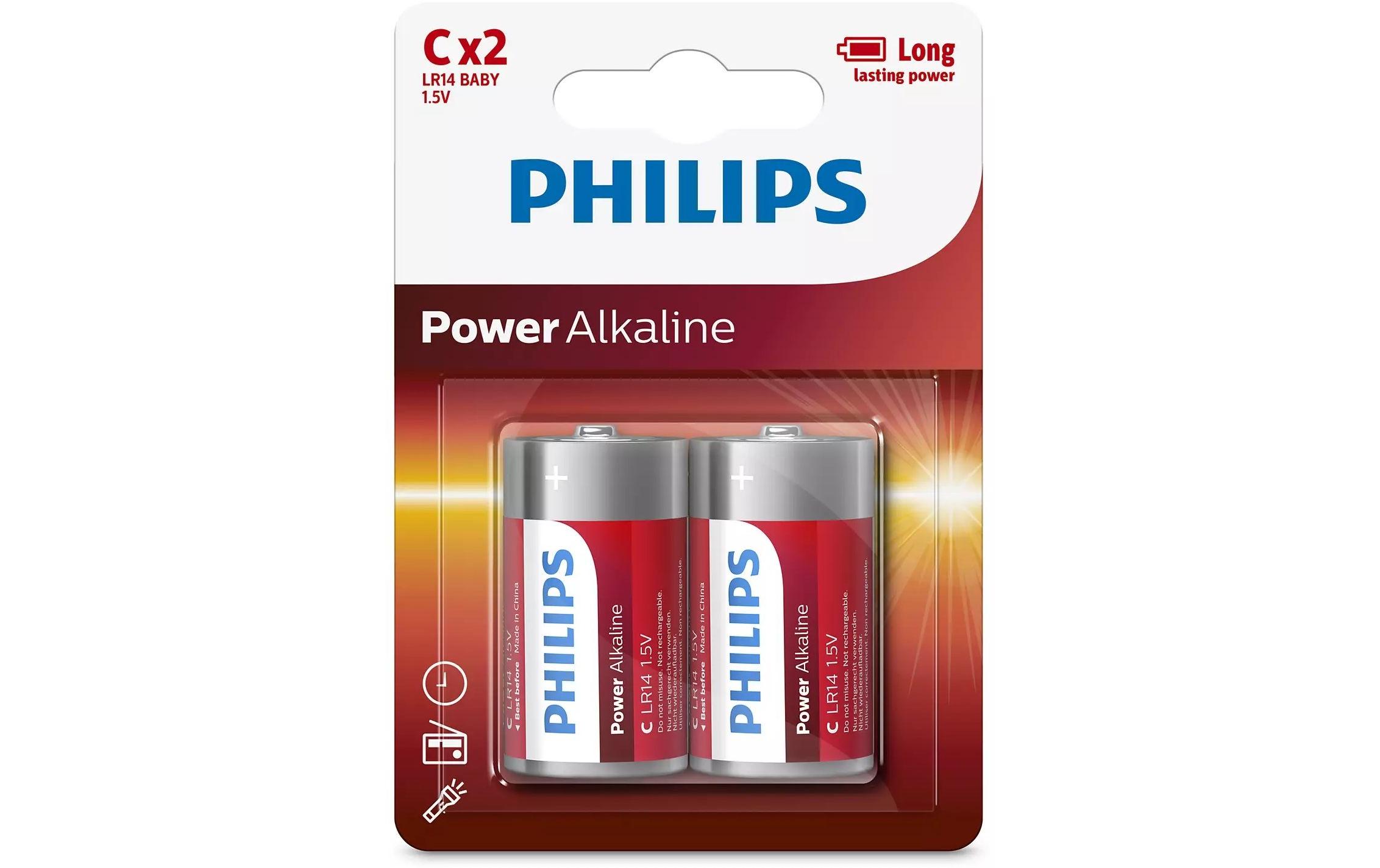 Batterie Power Alkaline C / LR14 , 2 StückAlkaline C Batterie für Geräte mit hohem Stromverbrauch