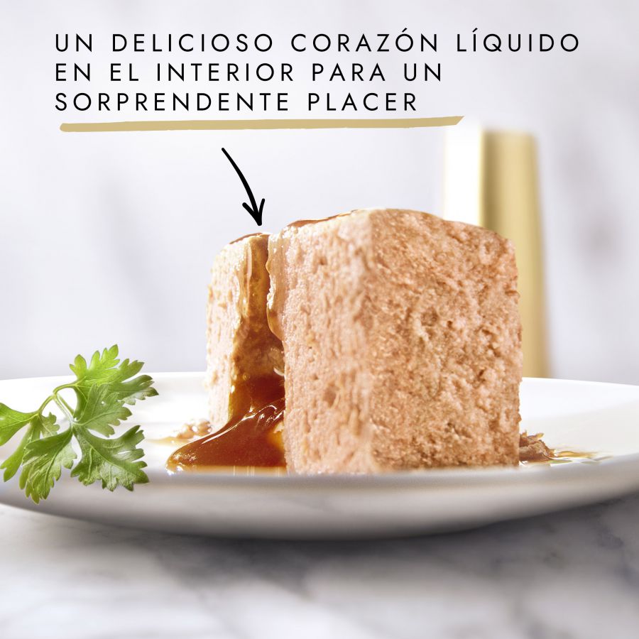 Frango Gourmet com Fondant Dourado em Lata de Patê para Gatos