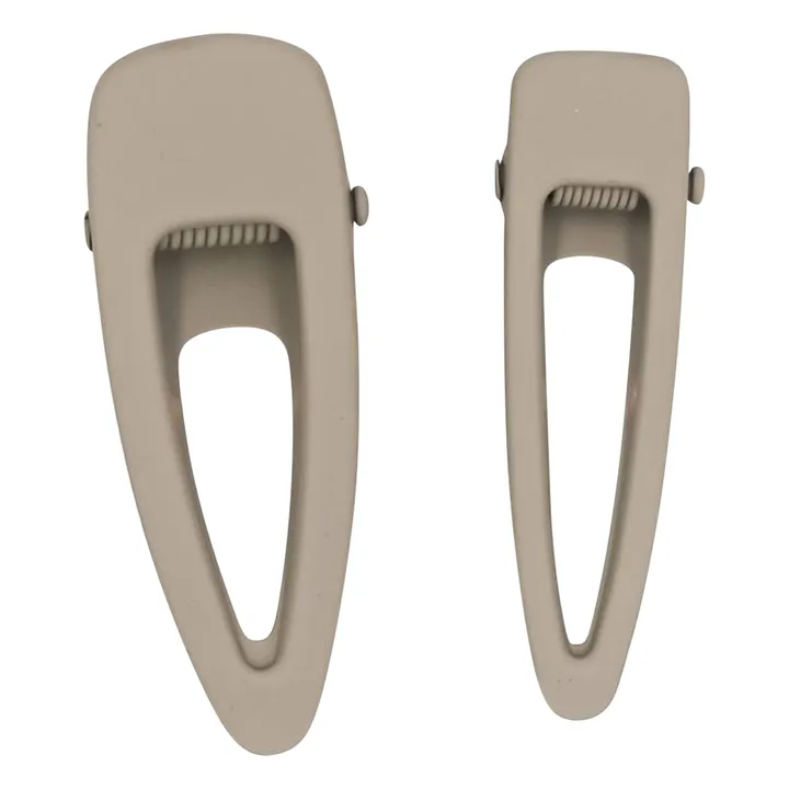 Grech & Co Lot de 2 Barettes Matte Clip | Marron