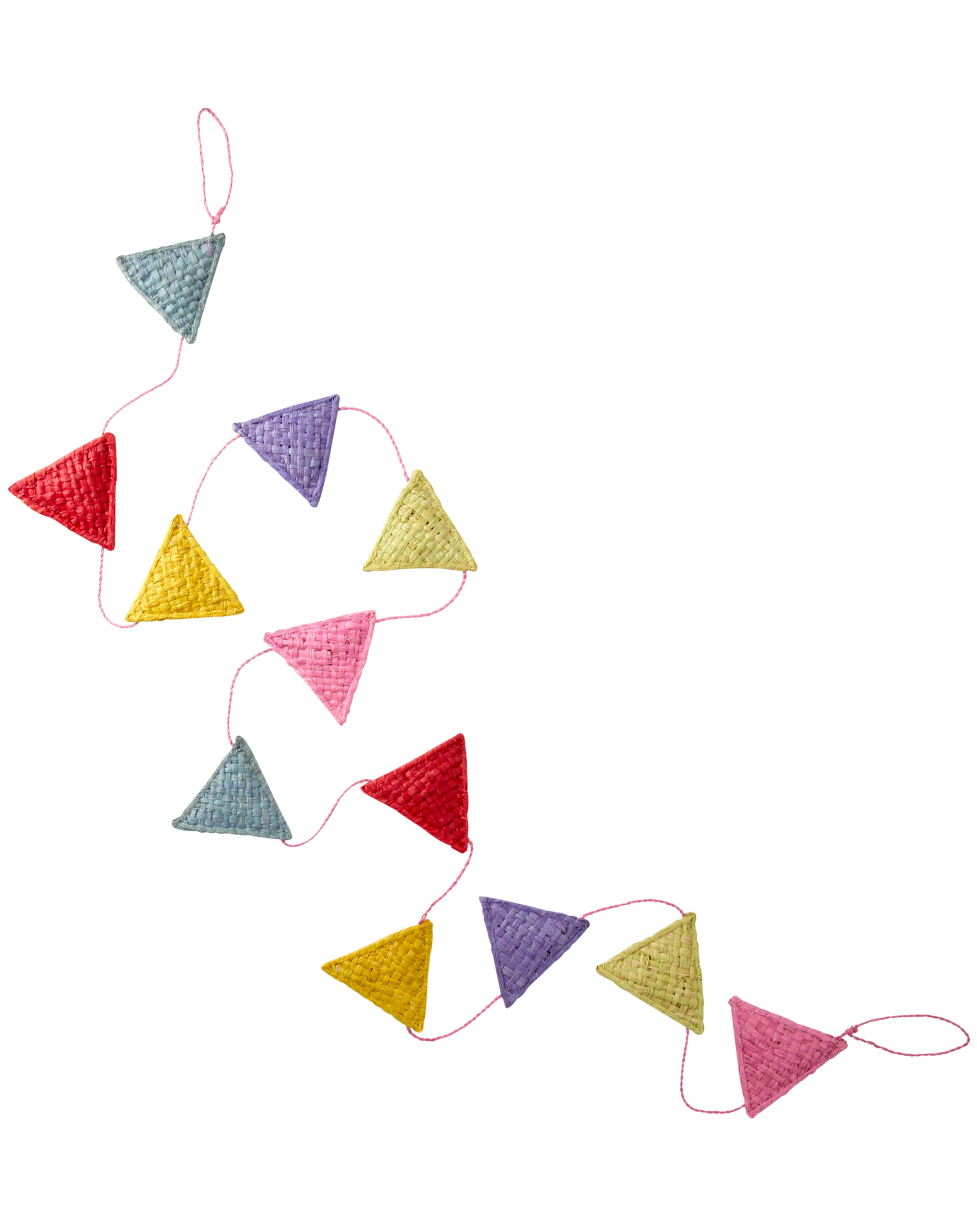 Raffia-Girlande FLAG (185cm) in bunt
