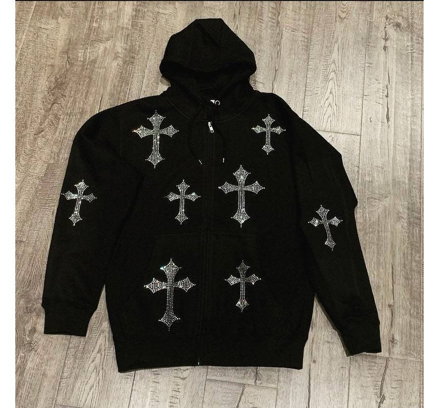 Jeshili - Stergeborduurde hoodie met rits
