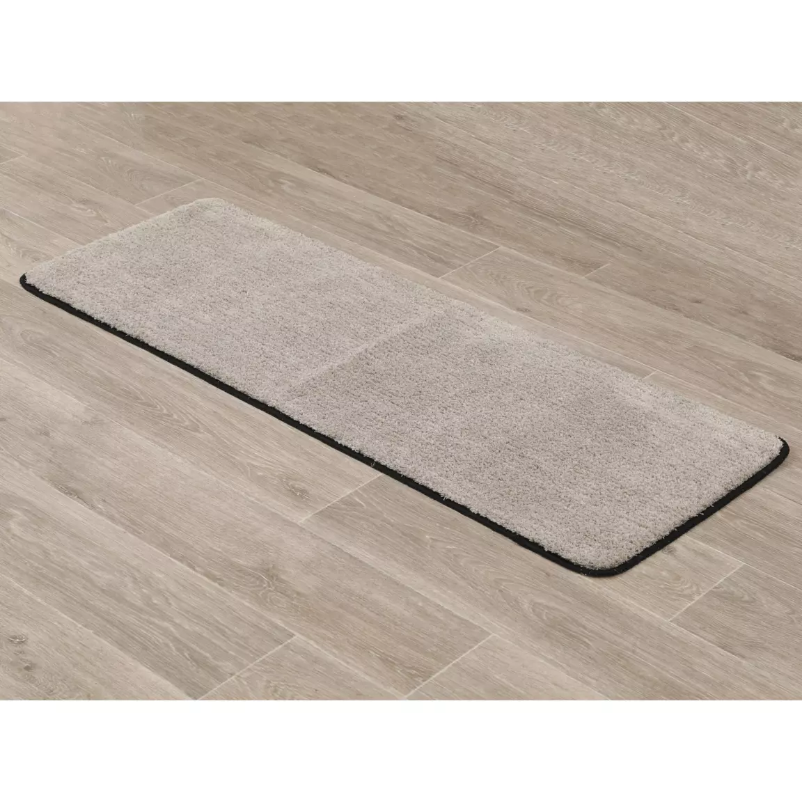 Tapis de bain antidérapant (120 x 45 cm) Black Line Gris ficelle / noir