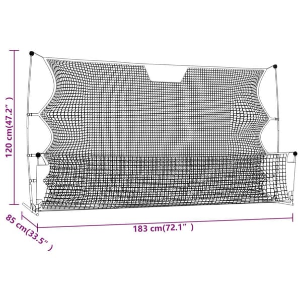vidaXL Football stoppnett svart og gul 183x85x120 cm polyester