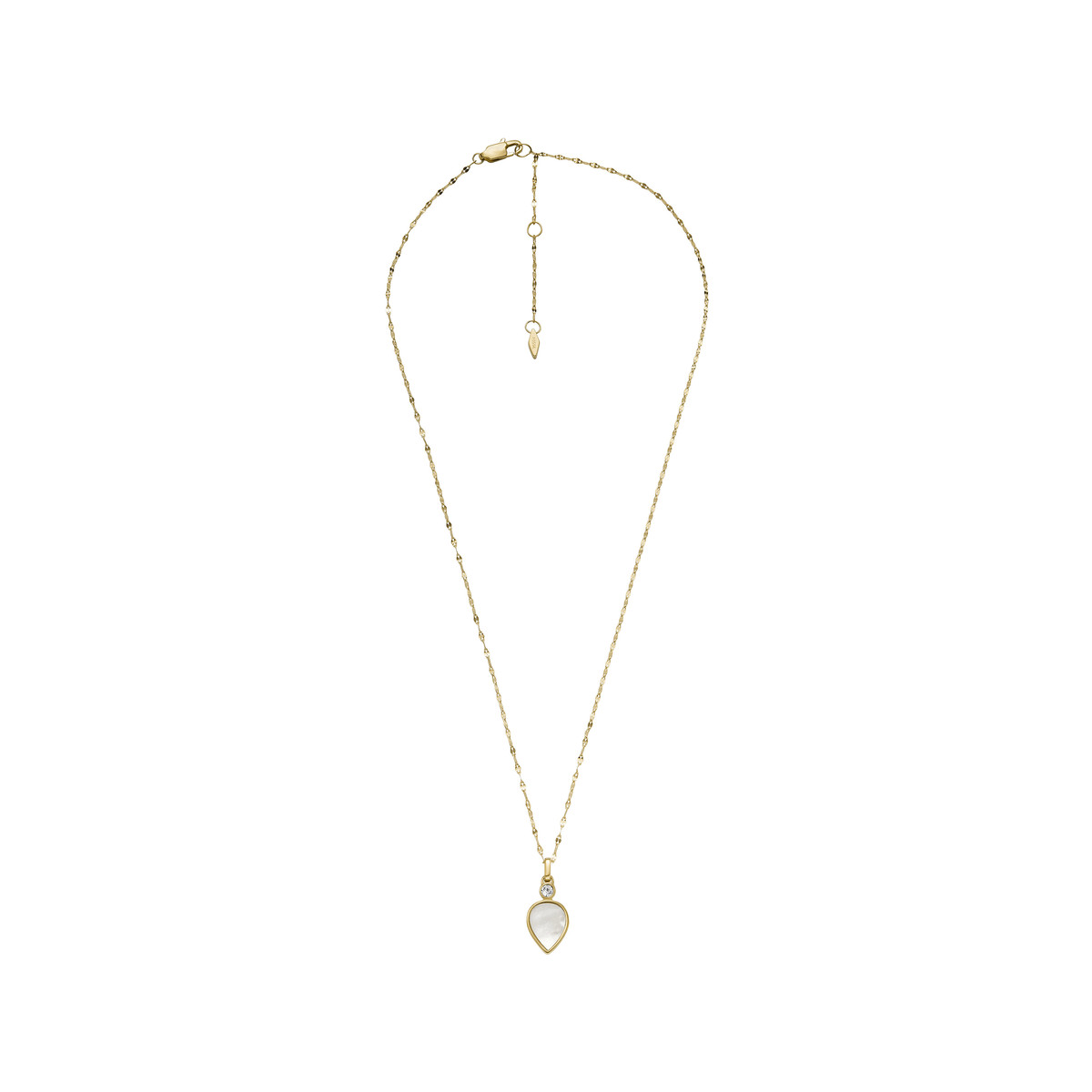 Collier FOSSIL acier inoxydable doré nacre 47 cm