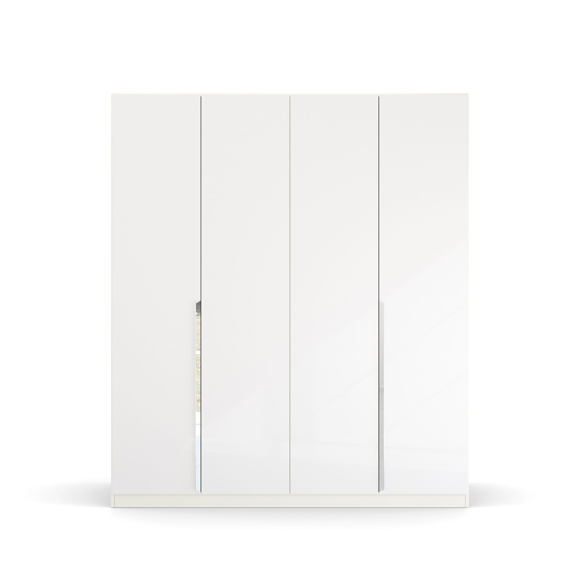 Drehtürenschrank - alpinweiß - weiß-Hochglanz - 181 cm