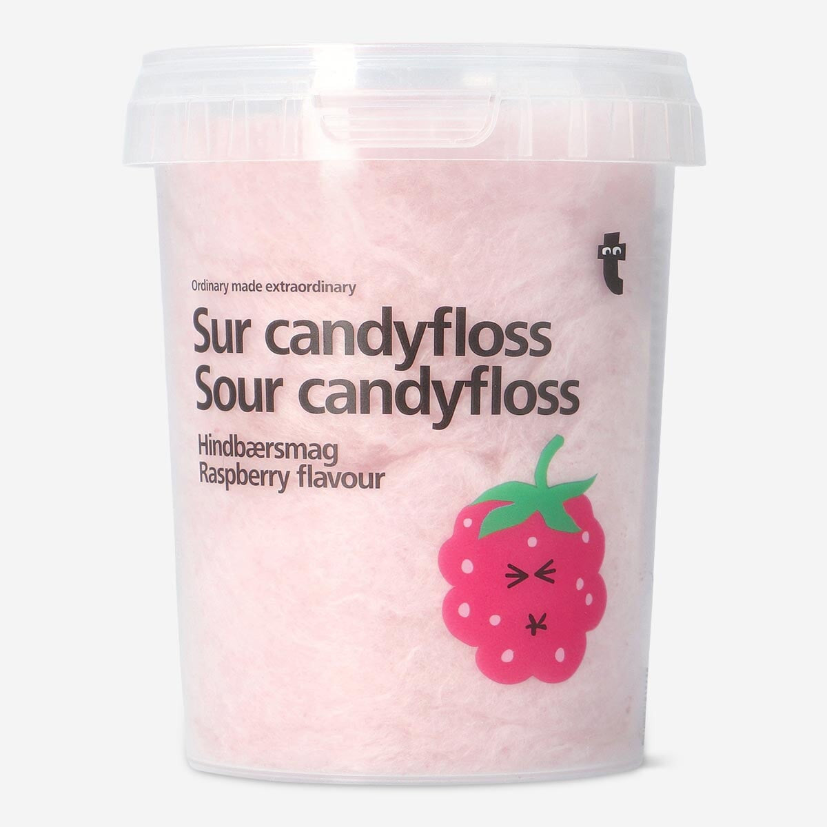 Sur candyfloss. Hindbær
