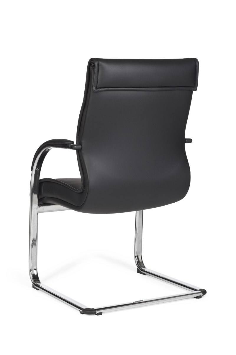 KADIMA DESIGN Freischwinger SANGRO Kunstleder, Chromgestell, Lendenstütze, bis 120 kg, in Caramel/Weiß/Schwarz