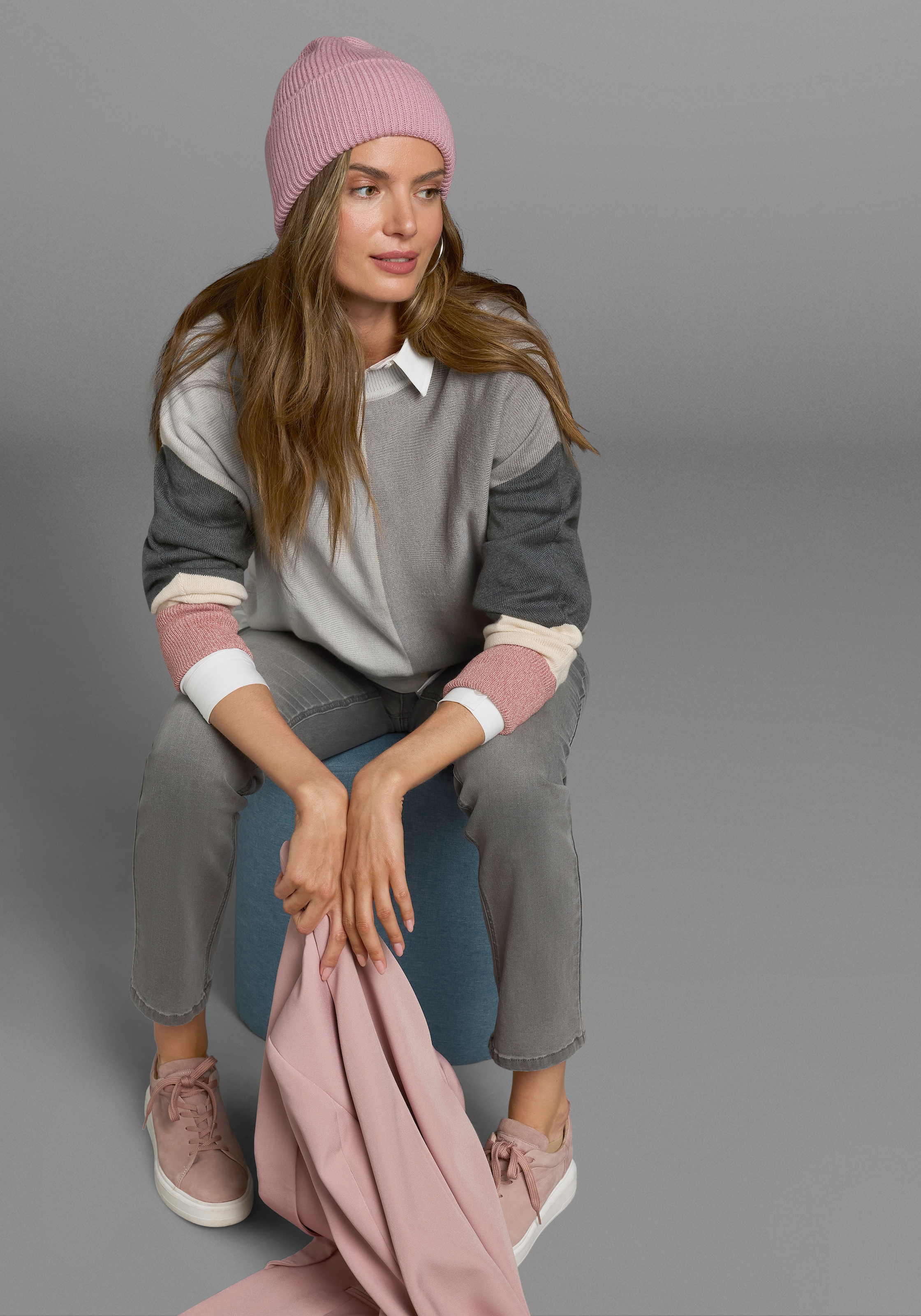 Boysen's Rundhalspullover , mit modischem Pastel-Colorblocking