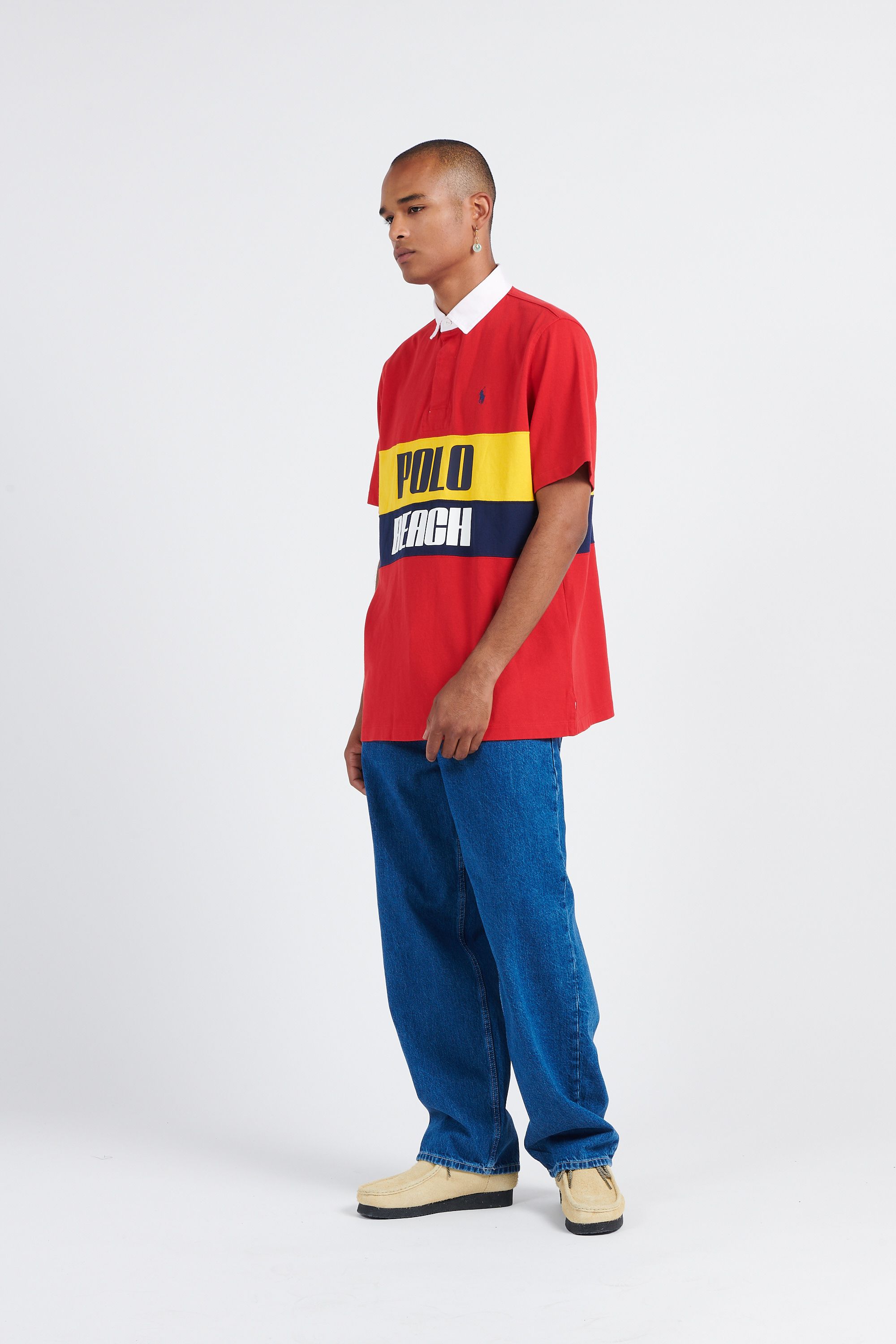 POLO RALPH LAUREN Polo manches courtes Classic Fit Polo Beach Rugby Shirt Rouge