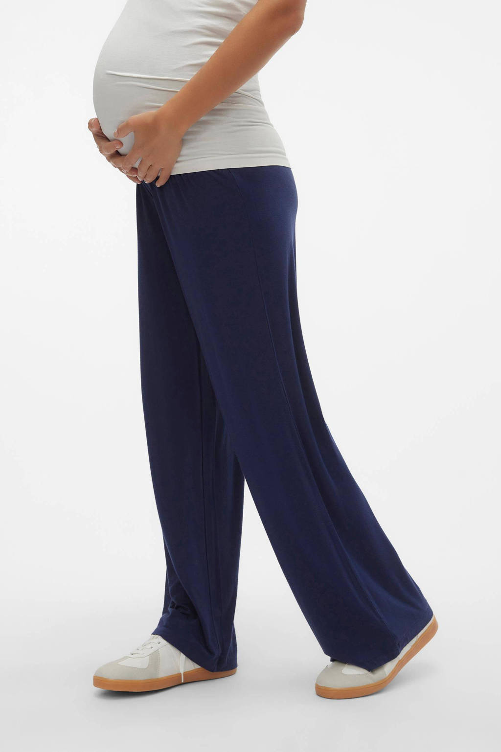 MAMALICIOUS wide leg broek MLALISON kobaltblauw