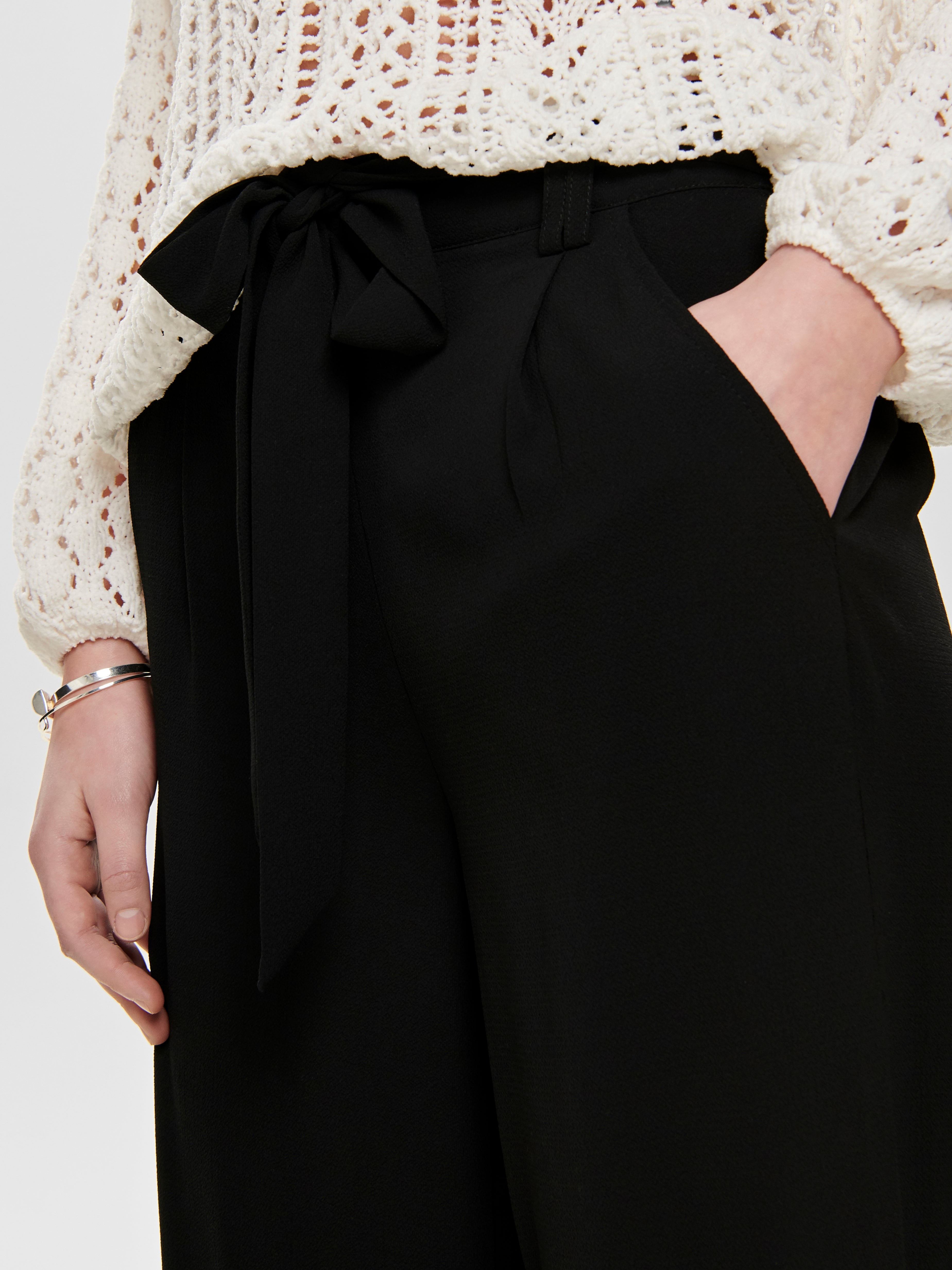 ONLWINNER Normal geschnitten Palazzohose Black