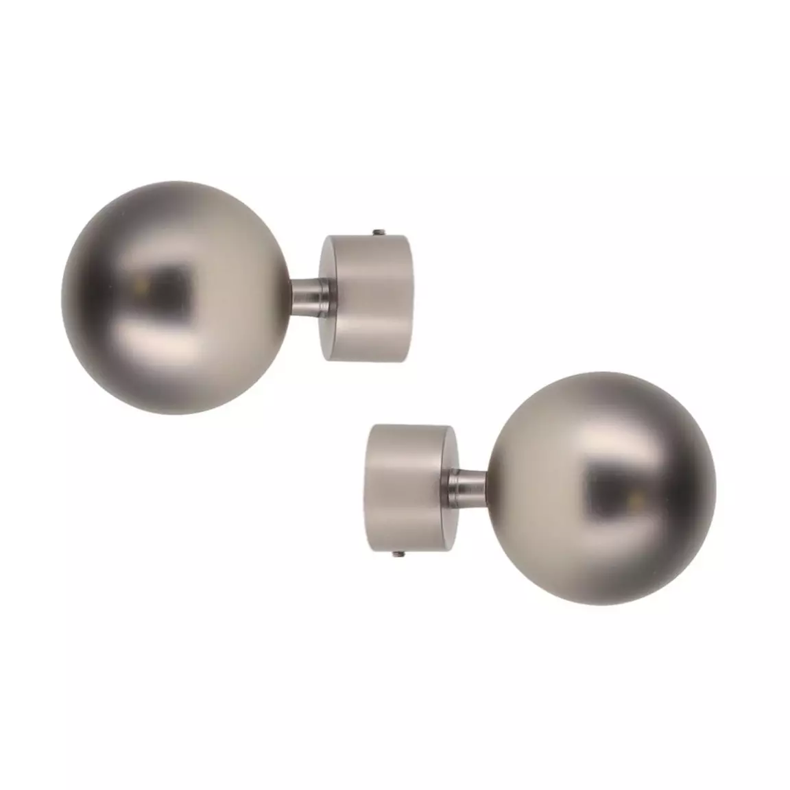 Lot de 2 embouts tringle (D28 mm) Lino Gaia Argent mat