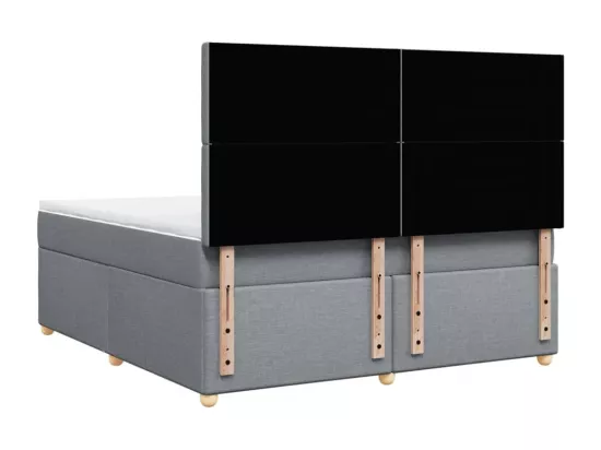 Sommier à lattes de lit avec matelas Gris clair 180x200cm Tissu