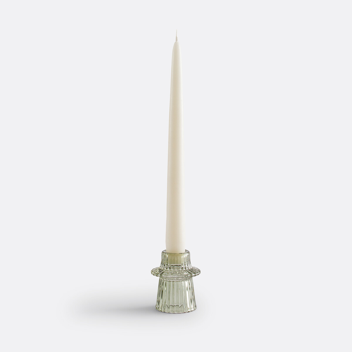 LA REDOUTE INTERIEURS<br>Castiçal em vidro canelado colorido, 6,8 cm de altura, Sabri