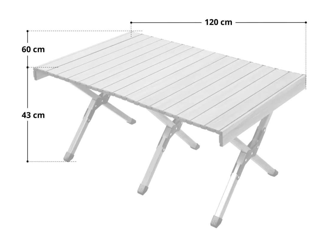 Table de camping en aluminium