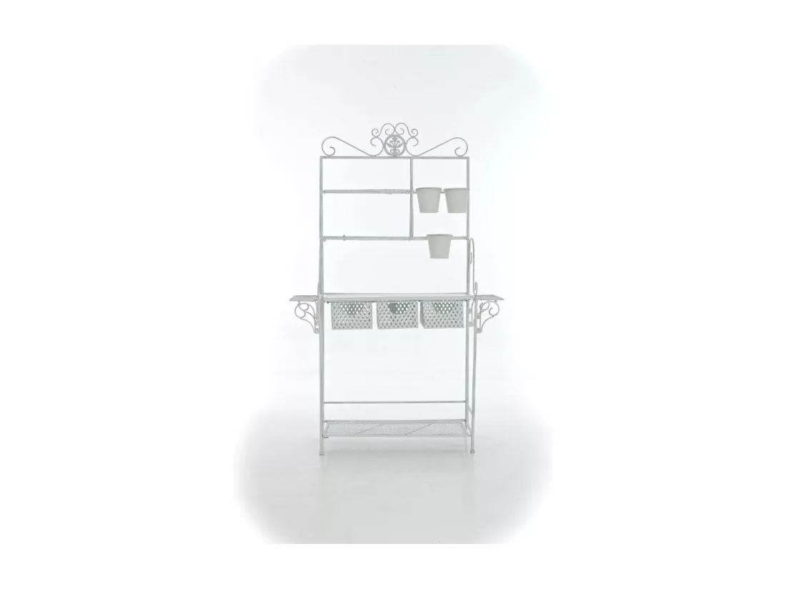 Étagères sur pied - Métal - 94 x 30 x 149cm - Blanc antique - Shine