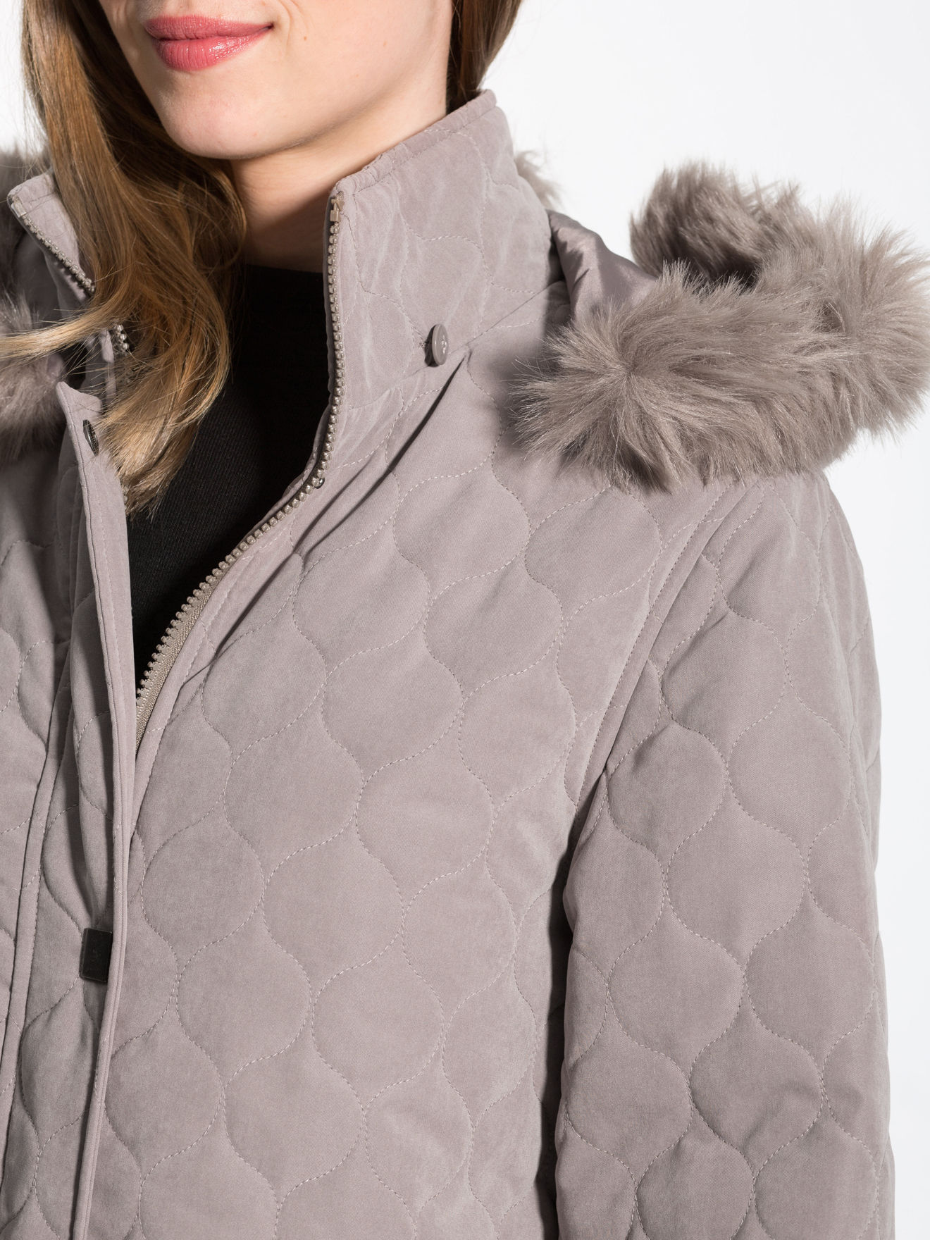 Parka matelassée courte en microfibre