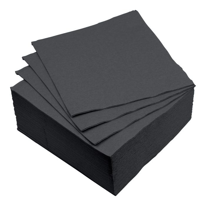 SET 40 SERVIETTES MICRO NOIR 38X38CM